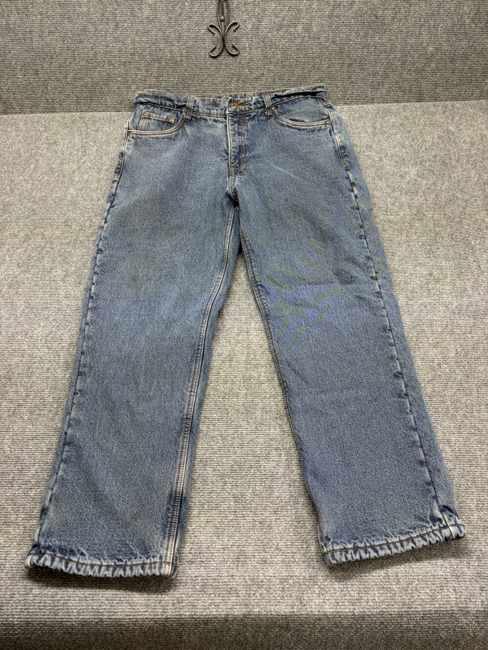 Smith Workwear Insulated Jeans Men’s Sz 36/30 Blue Distressed Work Jeans *READ*